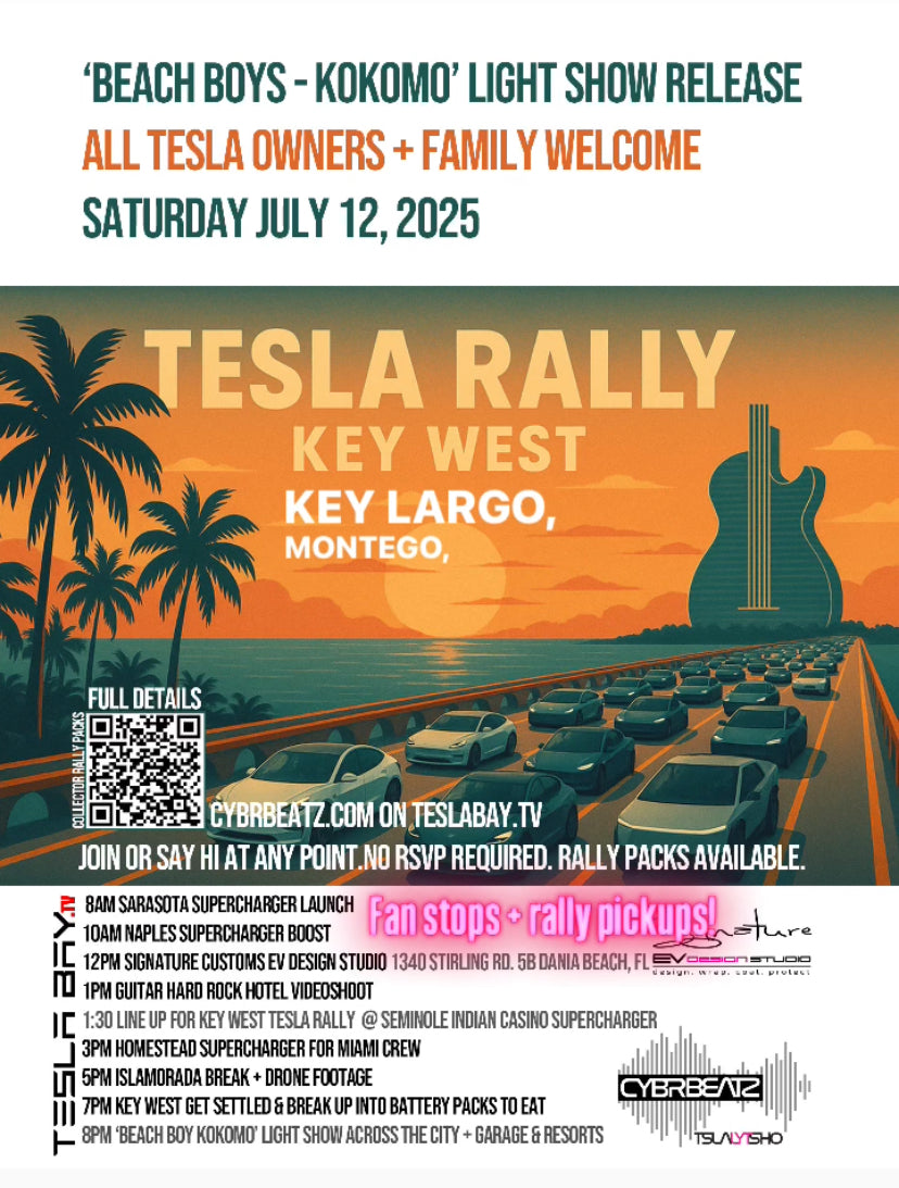 Tesla Rally: Key West 07.12.25 + Kokomo Light Show