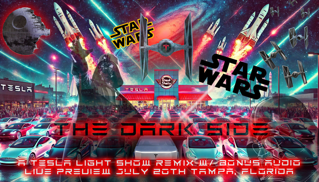 Tampa Release Party: Star Wars 'Dark Side' REMIX Tesla Light Show July 20th at Steak 'n Shake 'n Cybertrucks