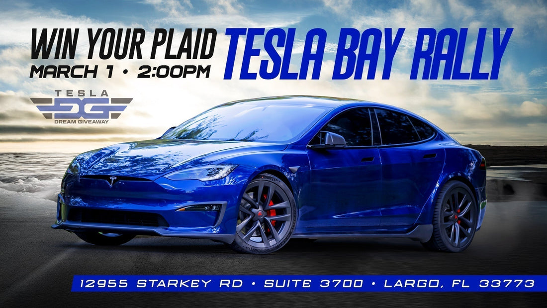 Tampa Bay Tesla Day, March 1st, Win Your Plaid Rally! Electrify St. Pete! Major Light Show Drops!