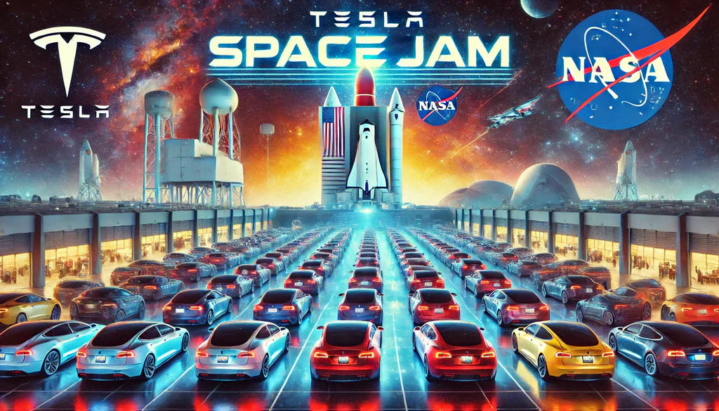 Falcon9 Light Show - SpaceX-Inspired Tesla Formation, Cape Canaveral, FL April 26, 2025
